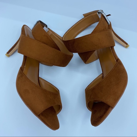 XYD Elegant Suede Open Toe Cross Strap Sandals - Picture 8 of 10